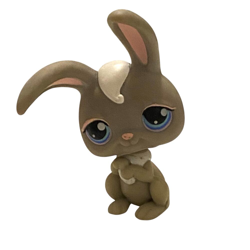 Hasbro Littlest Pet Shop # 14 Floppy Ear Grey Bunny Blue Eyes LPS